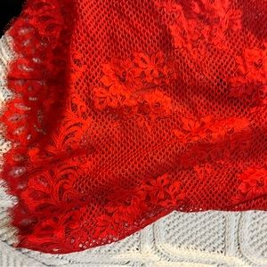 Free people xs red lace dress below the knee dress